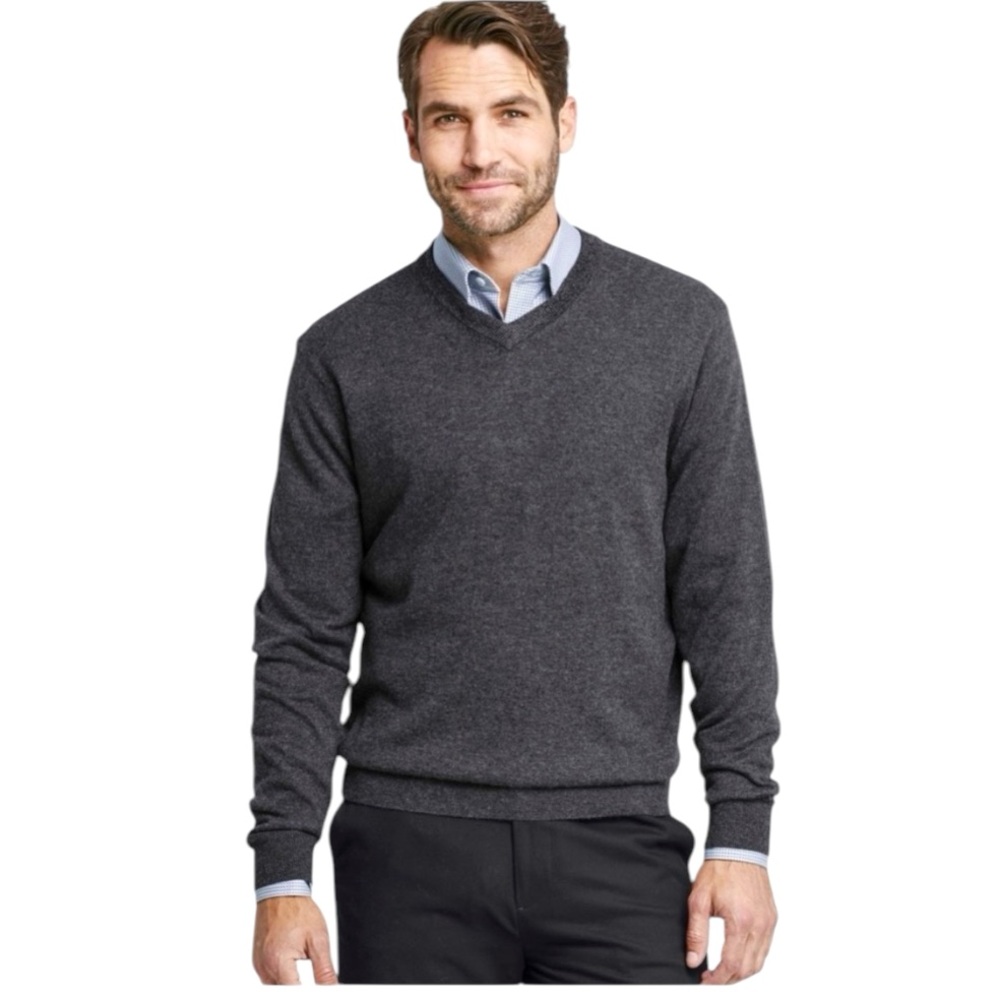 Johnston and Murphy Pima Cotton Sweater V Neck Size Small
